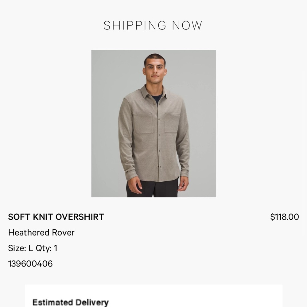 Lululemon Men’s soft knit overshirt